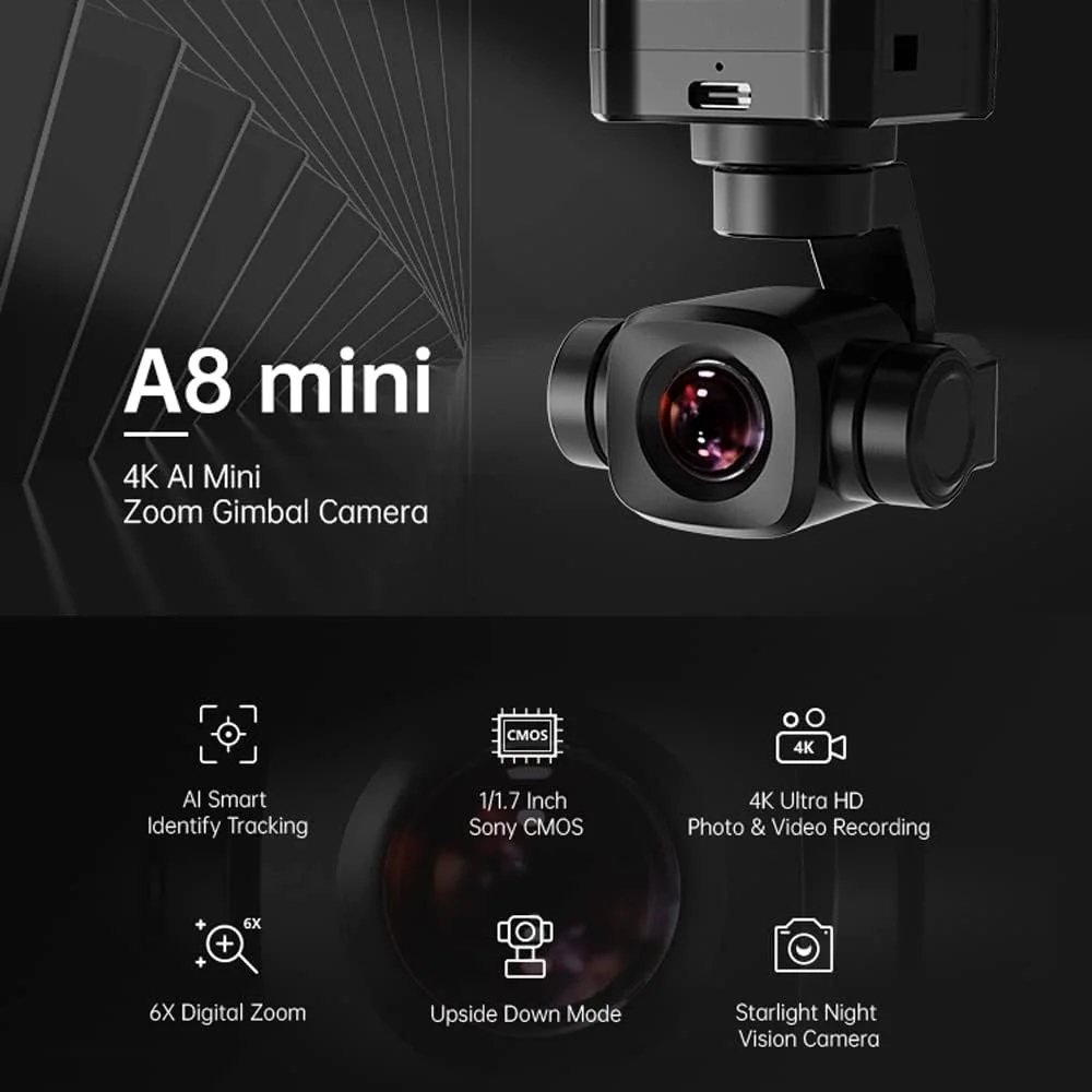 SIYI A8 Mini 4K 8MP Gimbal Cam - Drone Camera Vlog avis et prix