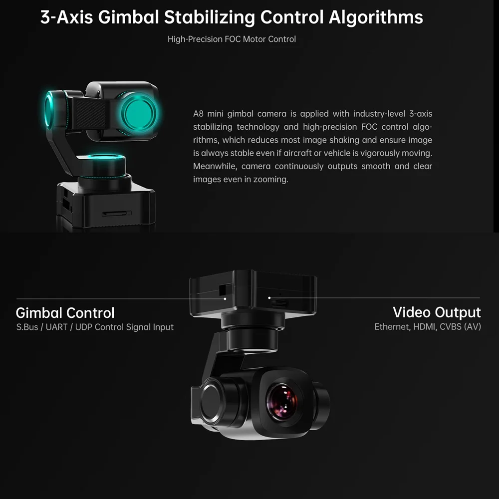 SIYI A8 Mini 4K 8MP Gimbal Cam - Drone Camera Vlog avis et prix