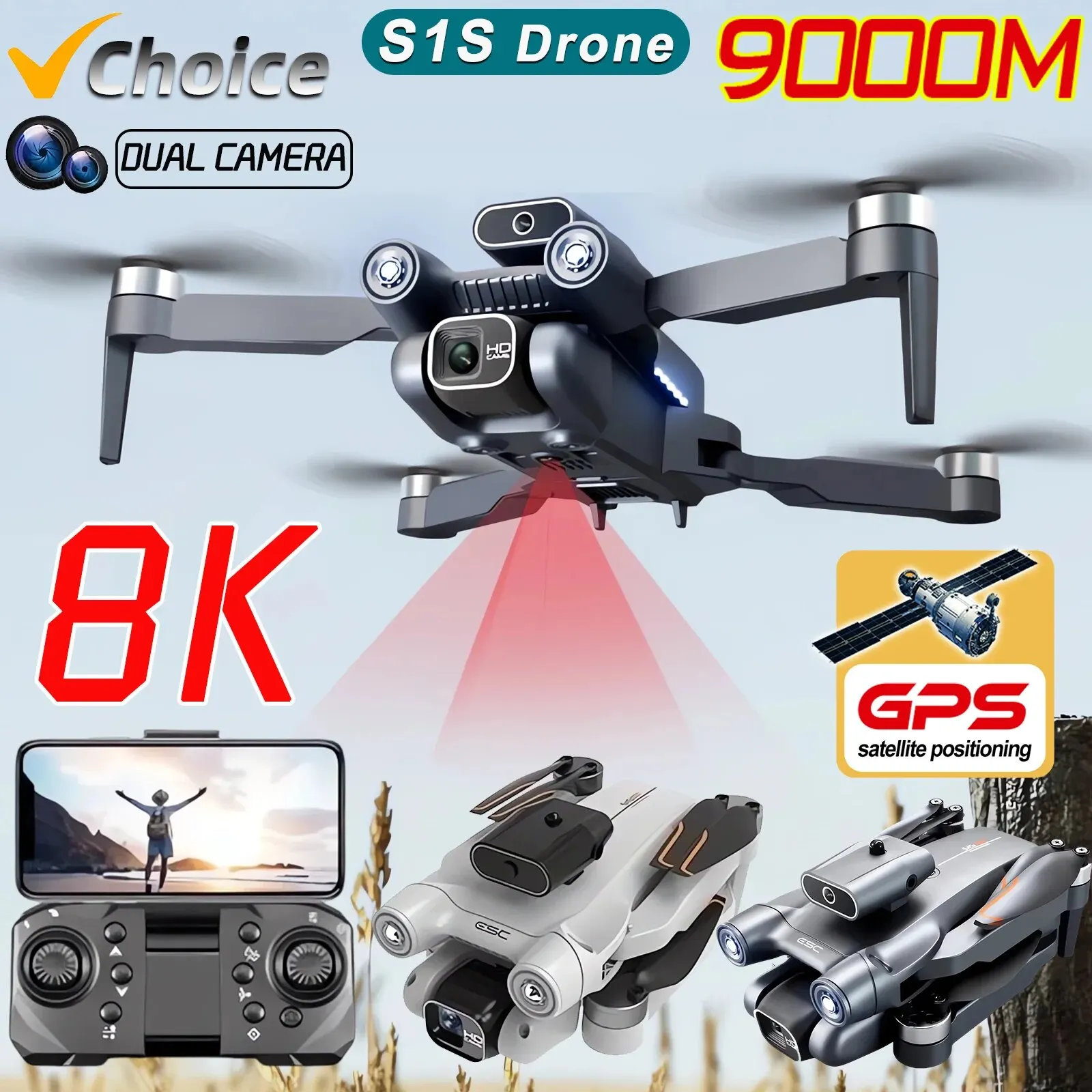 New S1S 5G GPS Drone Camera 8K - Drone Camera Hd avis et prix