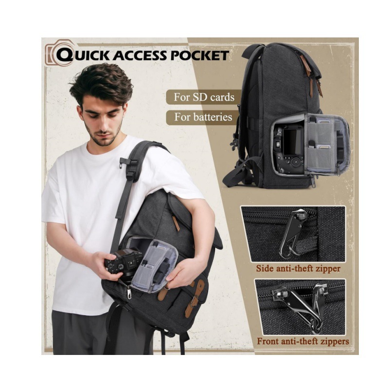 DSLR dual-shoulder camera bag, - Drone Camera Waterproof avis et prix