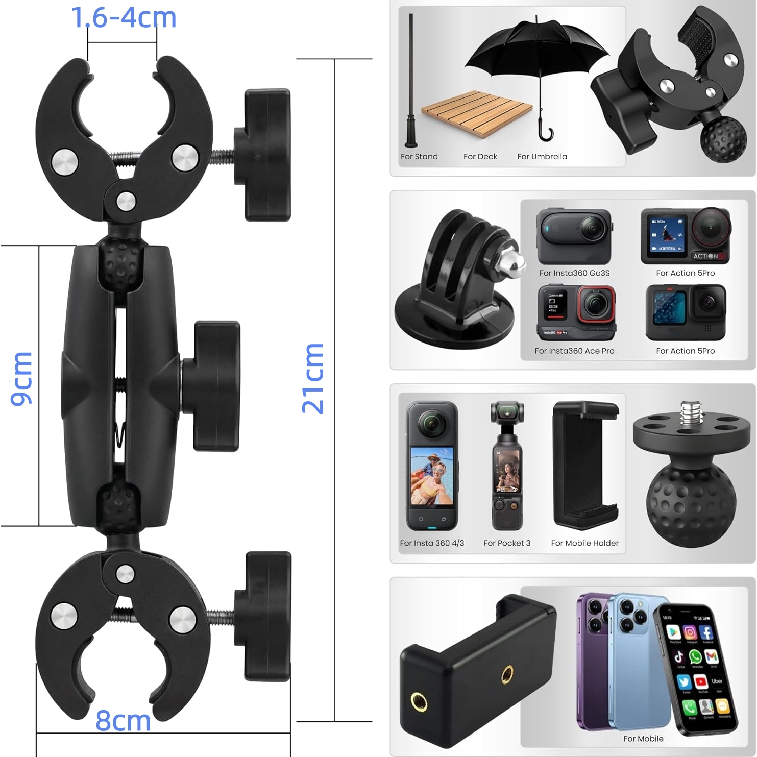 Double Clip Crab Super Clamp C - Drone Camera Action avis et prix